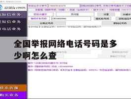 全国举报网络电话号码是多少啊怎么查