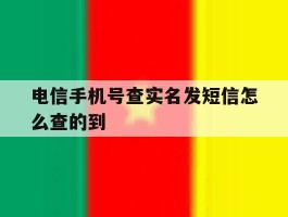 电信手机号查实名发短信怎么查的到