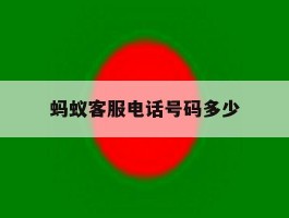 蚂蚁客服电话号码多少