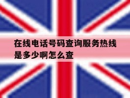 在线电话号码查询服务热线是多少啊怎么查