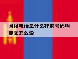 网络电话是什么样的号码啊英文怎么说