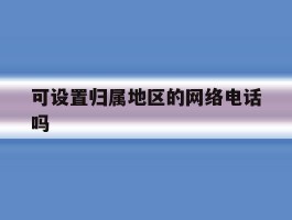 可设置归属地区的网络电话吗
