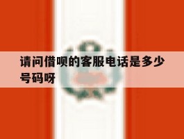 请问借呗的客服电话是多少号码呀