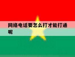网络电话要怎么打才能打通呢的简单介绍