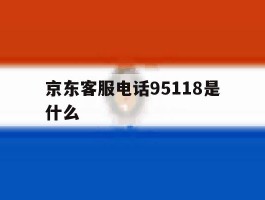 京东客服电话95118是什么
