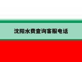 沈阳水费查询客服电话