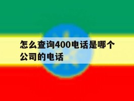 怎么查询400电话是哪个公司的电话