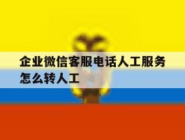 包含企业微信客服电话人工服务怎么转人工的词条
