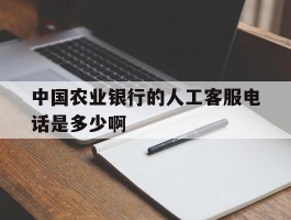 中国农业银行的人工客服电话是多少啊