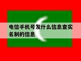 电信手机号发什么信息查实名制的信息