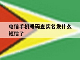 电信手机号码查实名发什么短信了