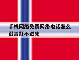 手机网络免费网络电话怎么设置打不进来