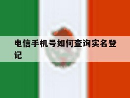 电信手机号如何查询实名登记