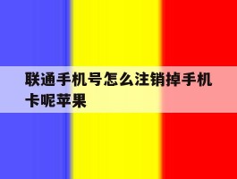 联通手机号怎么注销掉手机卡呢苹果