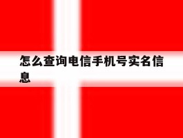 怎么查询电信手机号实名信息