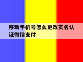 移动手机号怎么更改实名认证微信支付