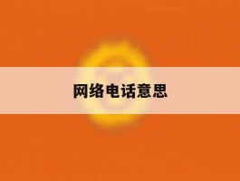 网络电话意思