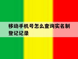 移动手机号怎么查询实名制登记记录