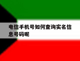 电信手机号如何查询实名信息号码呢的简单介绍