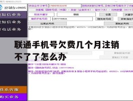 联通手机号欠费几个月注销不了了怎么办