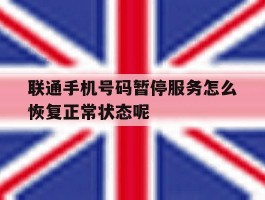 关于联通手机号码暂停服务怎么恢复正常状态呢的信息