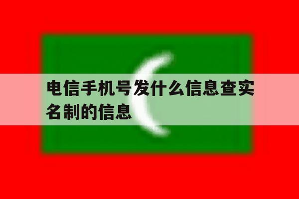 电信手机号发什么信息查实名制的信息 电信手机号发什么信息查实名制的信息