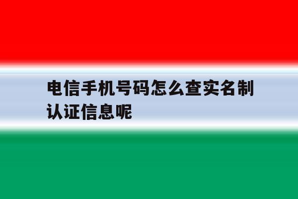 电信手机号码怎么查实名制认证信息呢 电信手机号码怎么查实名制认证信息呢