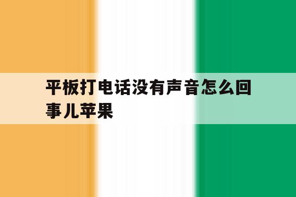 平板打电话没有声音怎么回事儿苹果 平板打电话没有声音怎么回事儿苹果