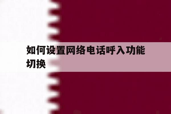 如何设置网络电话呼入功能切换 如何设置网络电话呼入功能切换